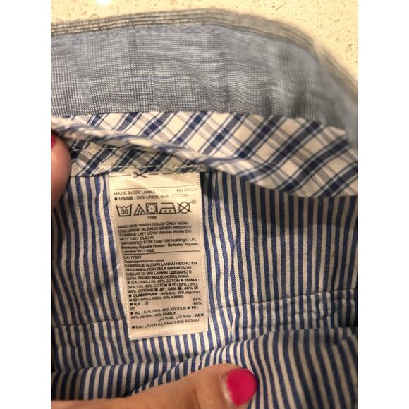 Banana Republic Pants Mens 35x32 Aiden Fit Linen Blend Straight Leg Gray - Picture 7 of 8